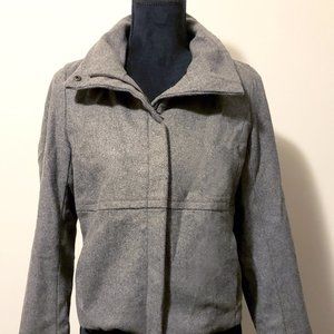 GAP Women's Gray Wool Blended Mock Jacket Coat